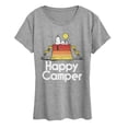 thumbnail image 1 of Peanuts - Happy Camper - Women's Short Sleeve Graphic T-Shirt, 1 of 5