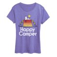 thumbnail image 1 of Peanuts - Happy Camper - Women's Short Sleeve Graphic T-Shirt, 1 of 4