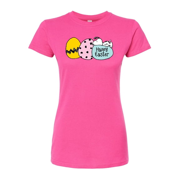Peanuts - Happy Easter Eggs - Juniors Fitted Graphic T-Shirt