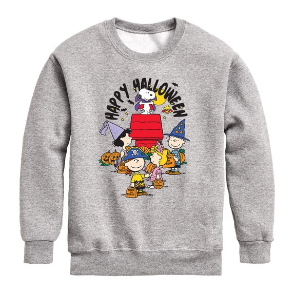 Peanuts - Happy Halloween - Youth Boys Crew Fleece Sweatshirt