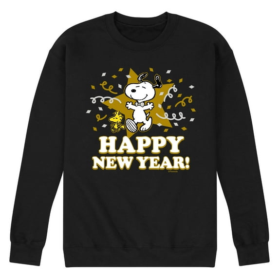 Peanuts - Happy New Year - Men's Crew Neck Fleece Pullover