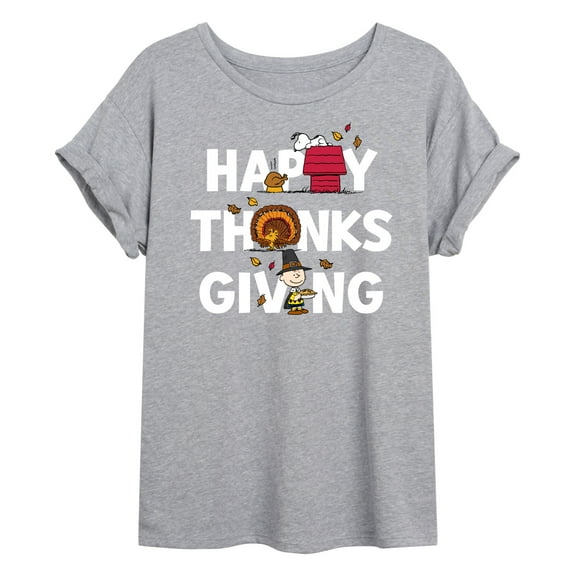 Peanuts - Happy Thanksgiving Icons - Women's Oversized T-Shirt