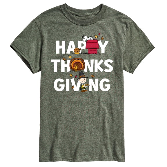 Peanuts - Happy Thanksgiving Icons - Men's Short Sleeve Graphic T-Shirt
