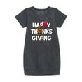 thumbnail image 1 of Peanuts - Happy Thanksgiving Icons - Toddler And Youth Girls Fleece Dress, 1 of 5