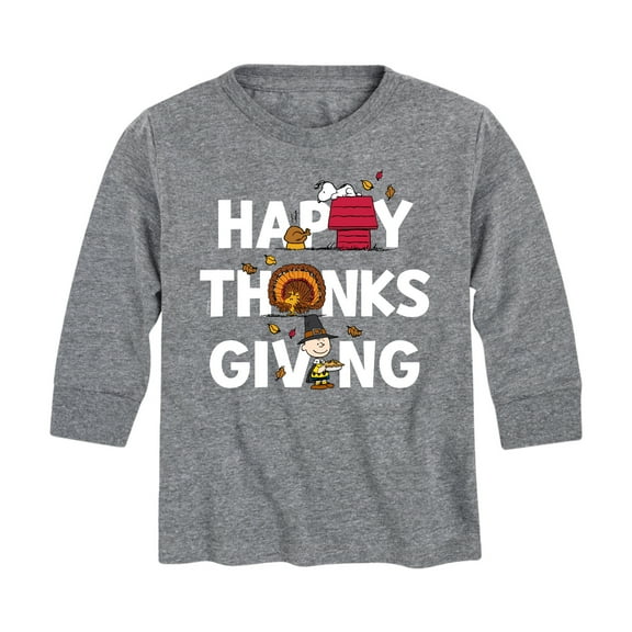 Peanuts - Happy Thanksgiving Icons - Toddler And Youth Long Sleeve Graphic T-Shirt