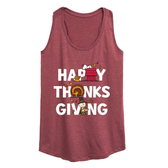Peanuts - Happy Thanksgiving Icons - Women's Racerback Tank Top