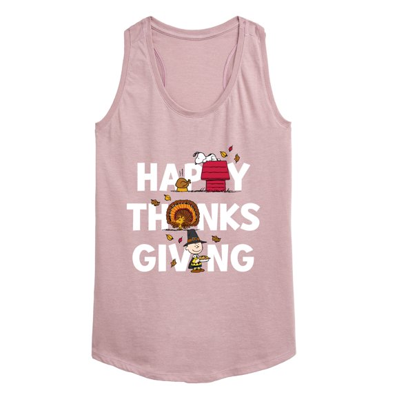 Peanuts - Happy Thanksgiving Icons - Women's Racerback Tank Top