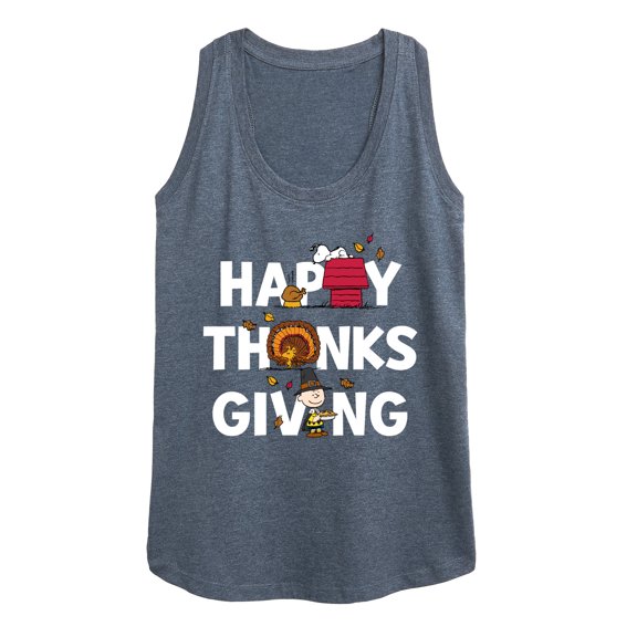 Peanuts - Happy Thanksgiving Icons - Women's Racerback Tank Top