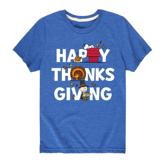 Peanuts - Happy Thanksgiving - Toddler And Youth Short Sleeve Graphic T-Shirt
