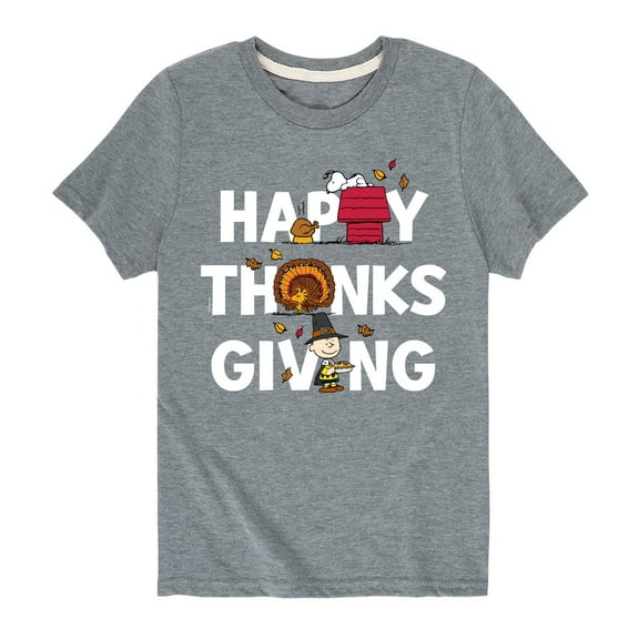 Peanuts - Happy Thanksgiving - Toddler And Youth Short Sleeve Graphic T-Shirt