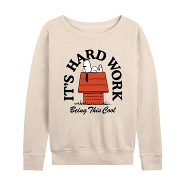 Peanuts - Hard Work Being Cool Snoopy - Women's French Terry Pullover Sweatshirt