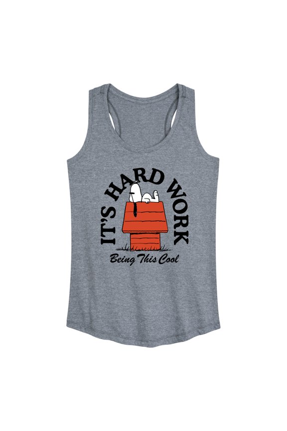- Hard Work Being Cool Snoopy - Women's Racerback Tank