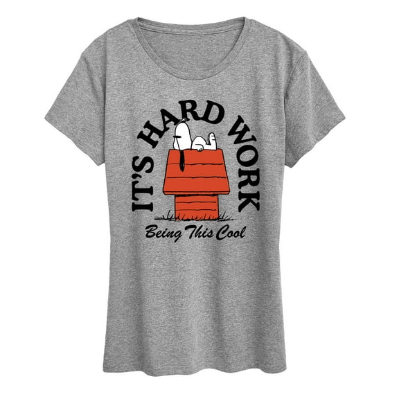 Peanuts - Hard Work Being Cool Snoopy - Women's Short Sleeve Graphic T-Shirt