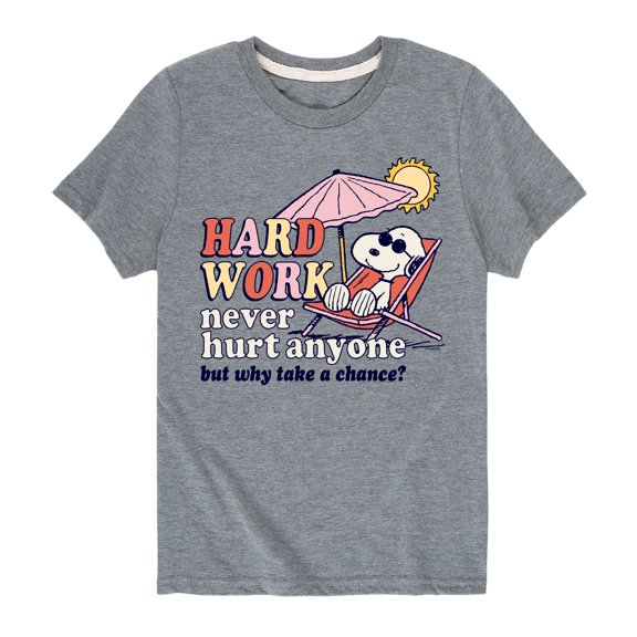 Peanuts - Hard Work - Toddler And Youth Short Sleeve Graphic T-Shirt