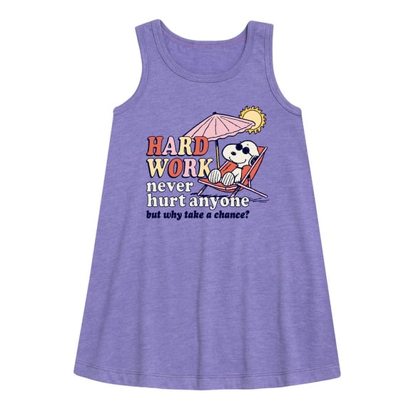 Peanuts - Hard Work - Toddler and Youth Girls A-line Dress