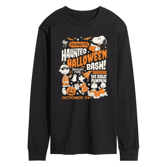 Peanuts - Haunted Halloween Bash - Men's Long Sleeve Graphic T-Shirt