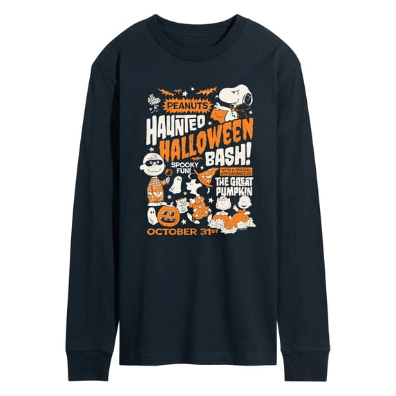 Peanuts - Haunted Halloween Bash - Men's Long Sleeve Graphic T-Shirt