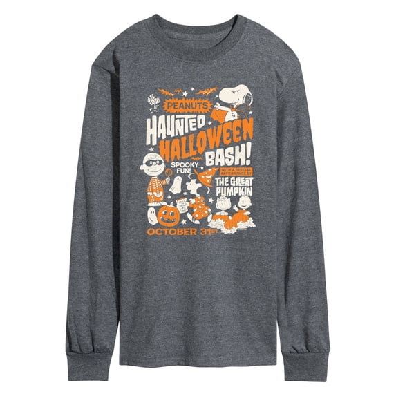 Peanuts - Haunted Halloween Bash - Men's Long Sleeve Graphic T-Shirt