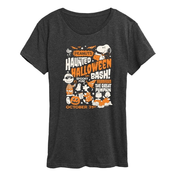 Peanuts - Haunted Halloween Bash - Women's Short Sleeve Graphic T-Shirt