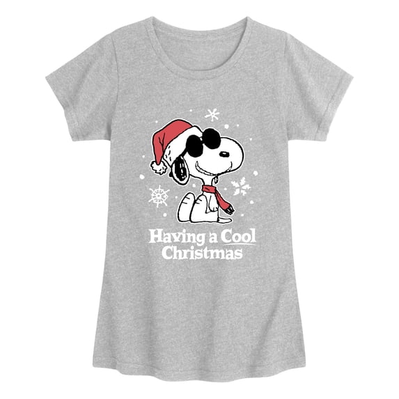 Peanuts - Having a Cool Christmas Fitted Short Sleeve Graphic T-Shirt