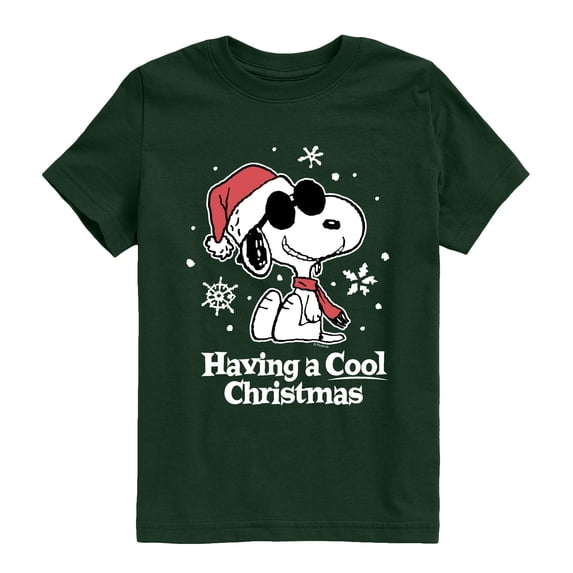 Peanuts - Having a Cool Christmas Boys' Short Sleeve Graphic T-Shirt