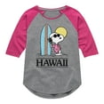 thumbnail image 1 of Peanuts - Hawaii - Toddler And Youth Girls Raglan Graphic T-Shirt, 1 of 6