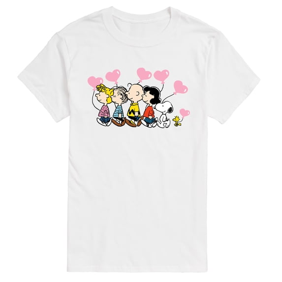 Peanuts - Heart Balloons Men's Short Sleeve Graphic T-Shirt