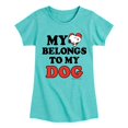 thumbnail image 1 of Peanuts - Heart Belongs Dog - Girls Toddler And Youth Short Sleeve Graphic T-Shirt, 1 of 5