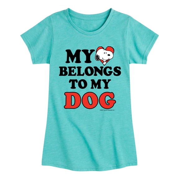 Peanuts - Heart Belongs Dog - Girls Toddler And Youth Short Sleeve Graphic T-Shirt