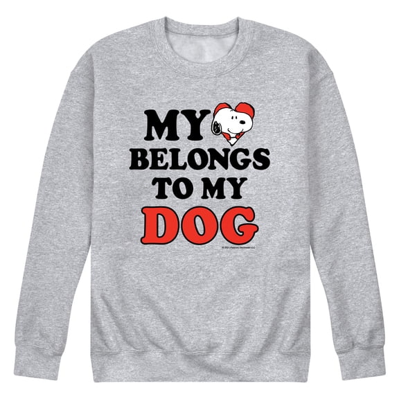 Peanuts - Heart Belongs Dog - Men's Crew Fleece
