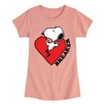 thumbnail image 1 of Peanuts - Heart Breaker - Girls Toddler And Youth Short Sleeve Graphic T-Shirt, 1 of 5