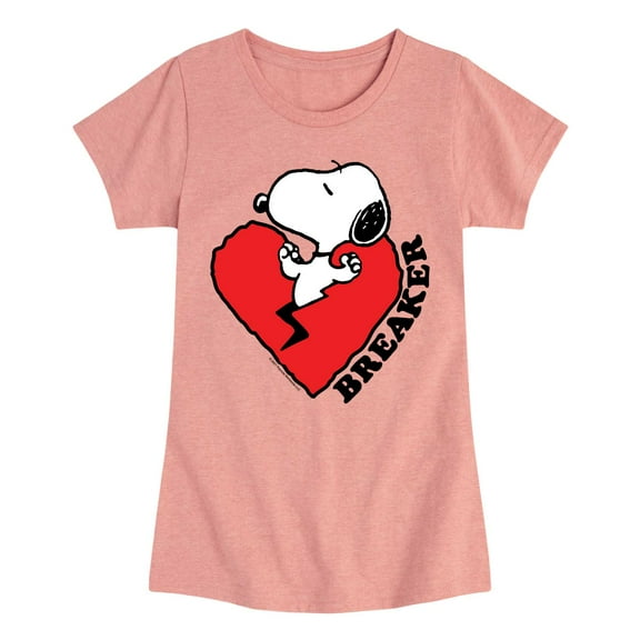 Peanuts - Heart Breaker - Girls Toddler And Youth Short Sleeve Graphic T-Shirt