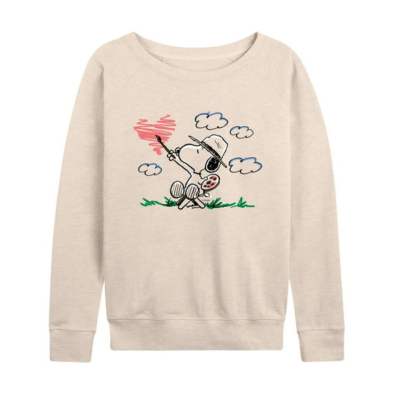 Peanuts - Heart Scribble - Women's Lightweight French Terry Long Sleeve Shirt