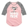 thumbnail image 1 of Peanuts - Heavy Metal Snoopy - Toddler And Youth Girls Raglan Graphic T-Shirt, 1 of 5