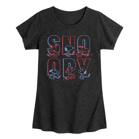 Peanuts - Hockey Snoopy - Youth Girls Short Sleeve T-Shirt