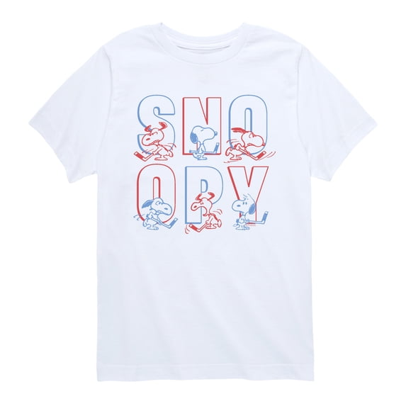 Peanuts - Hockey Snoopy - Youth Short Sleeve Graphic T-Shirt