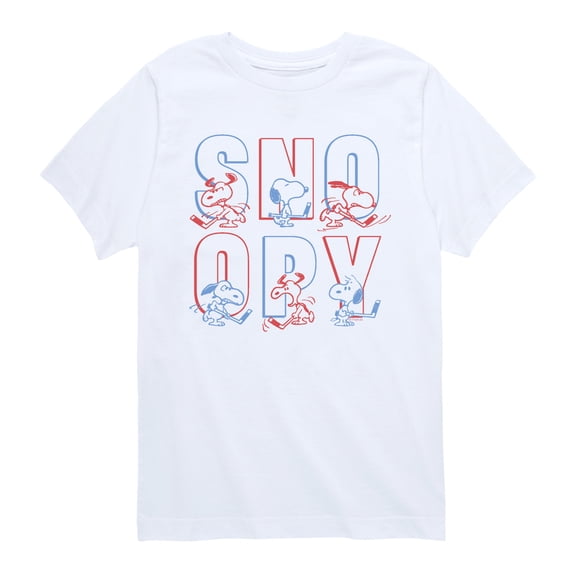 Peanuts - Hockey Snoopy - Youth Short Sleeve Graphic T-Shirt