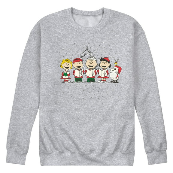 Peanuts - Holiday Caroling - Men's Crew Neck Fleece Pullover