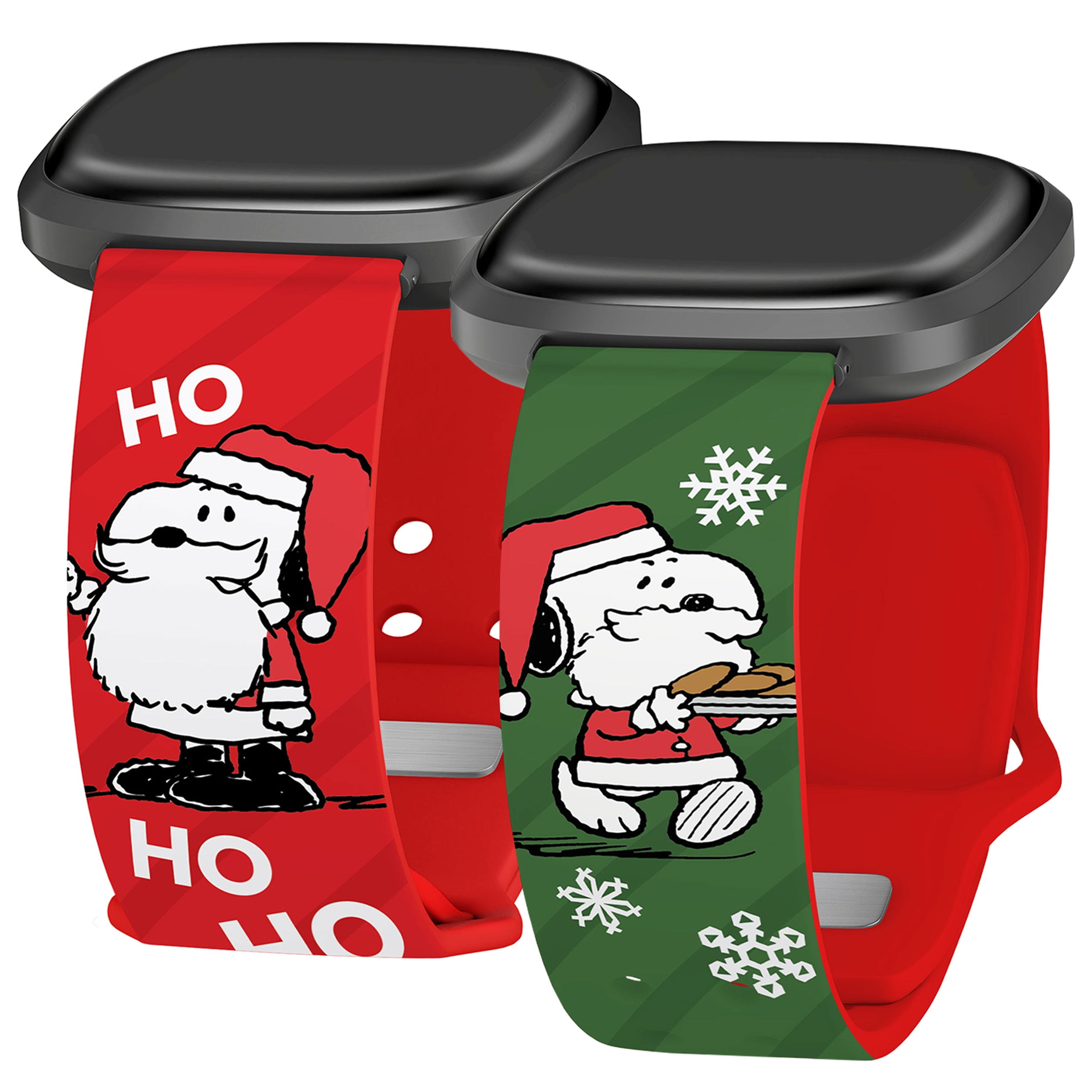 Peanuts Holiday Happiness HD Unisex Watch Band Compatible with FitBit Versa 3 & Sense (20mm Long Ho Ho Ho) by Affinity Bands