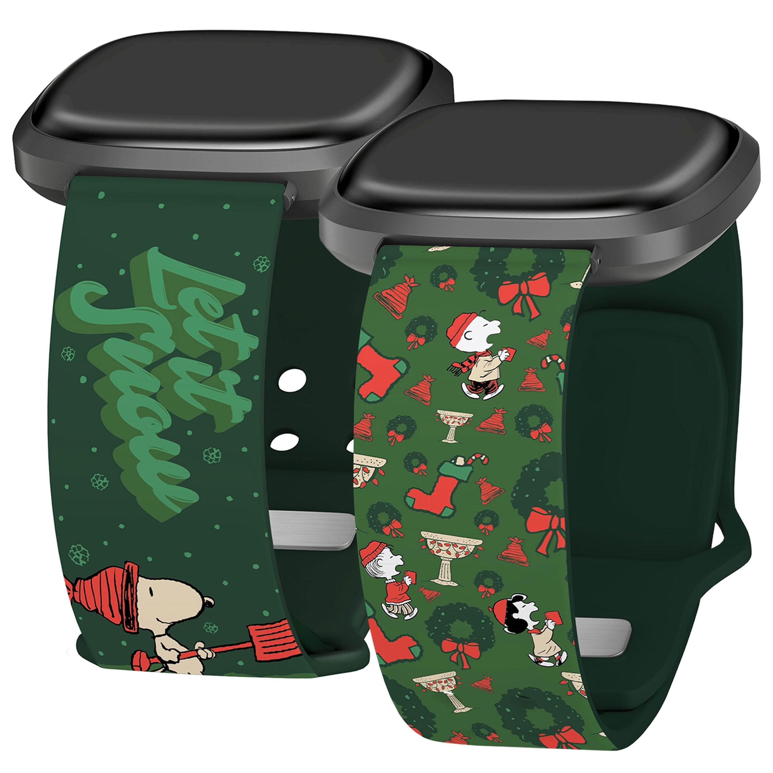 Peanuts Holiday Happiness HD Unisex Watch Band Compatible with FitBit Versa 3 & Sense (20mm Short Let It Snow) by Affinity Bands