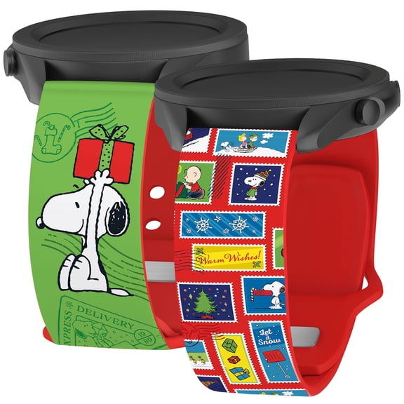 Peanuts Holiday Happiness HD Unisex Watch Band Compatible with Samsung Galaxy Watch (20mm Short Holiday Stamps) by Affinity Bands