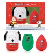 Profusion Cosmetics Peanuts Holiday Snoopy Makeup Sponge Case & 2 PC Blending Sponge, Soft, Latex-Free Beauty Blender For Powders, Creams & Liquids