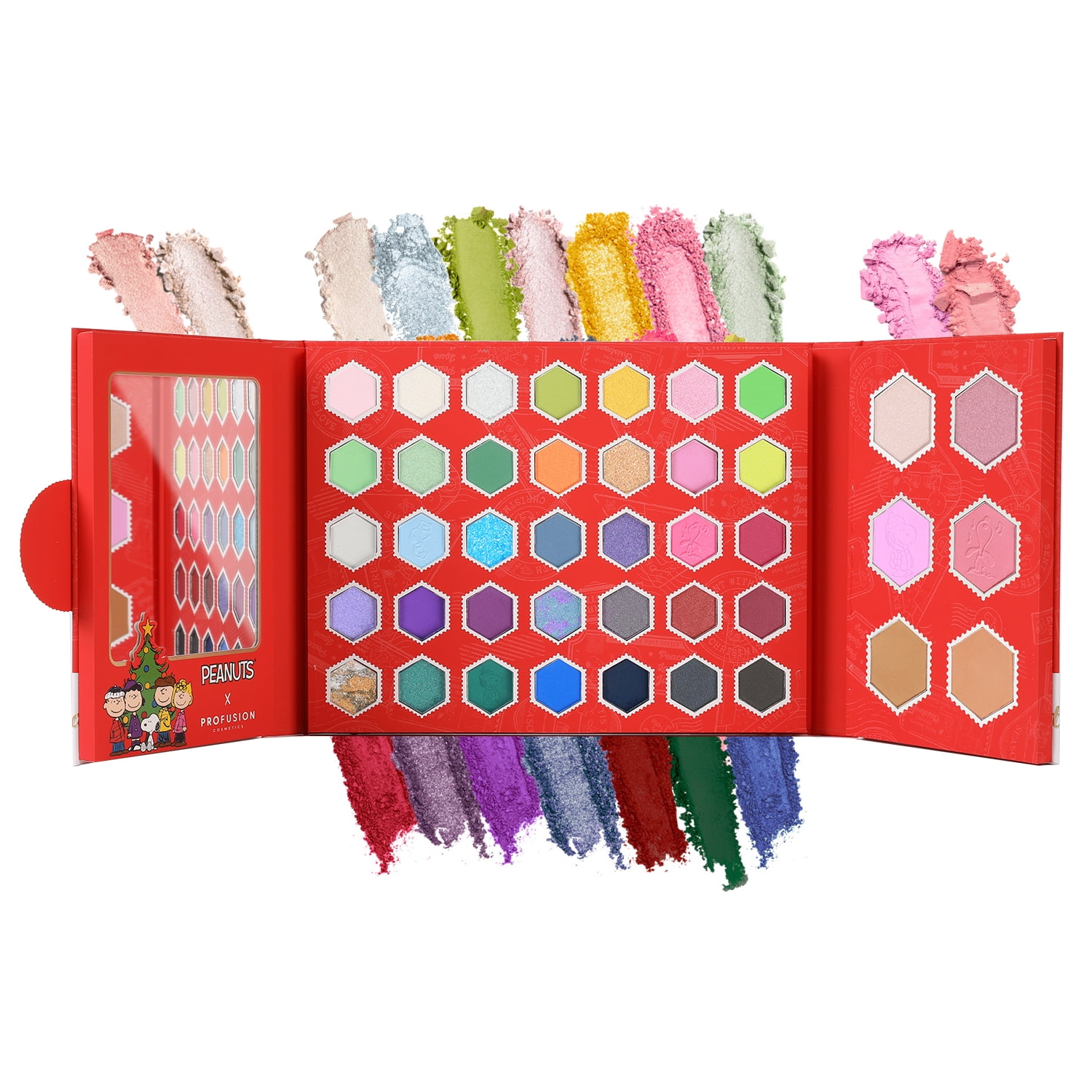 Profusion Cosmetics Peanuts Holiday Snoopy's Starlit 41 Shade Eye & Face Makeup Palette, Long-Lasting Colorful Eyeshadow with Smooth, Velvety Finish