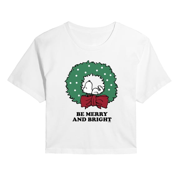 Peanuts - Holiday Vibes Cropped Graphic T-Shirt