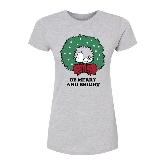 Peanuts - Holiday Vibes - Juniors Fitted Short Sleeve Graphic T-Shirt