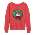 thumbnail image 1 of Peanuts - Holiday Vibes - Women's French Terry Long Sleeve Pullover, 1 of 4