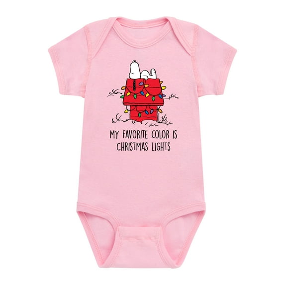 Peanuts - Holidays - My Favorite Color Is Christmas Lights - Infant Baby One Piece