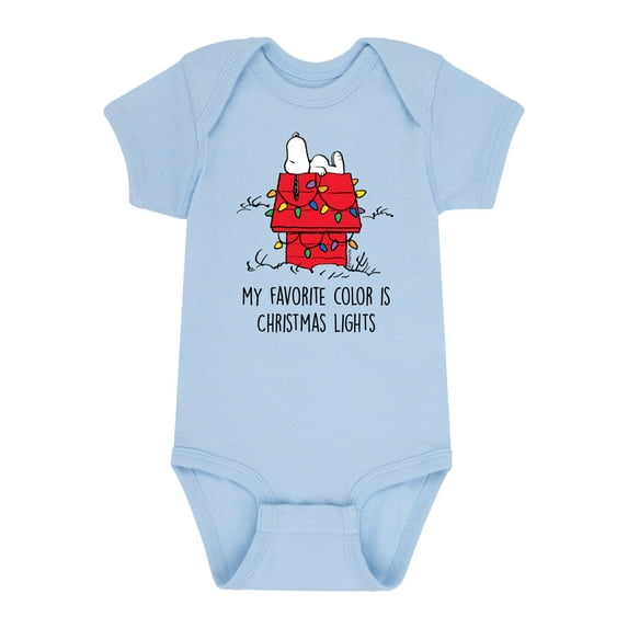 Peanuts - Holidays - My Favorite Color Is Christmas Lights - Infant Baby One Piece