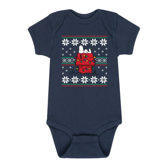 Peanuts - Holidays - Snowflake Christmas Pattern - Infant Baby One Piece