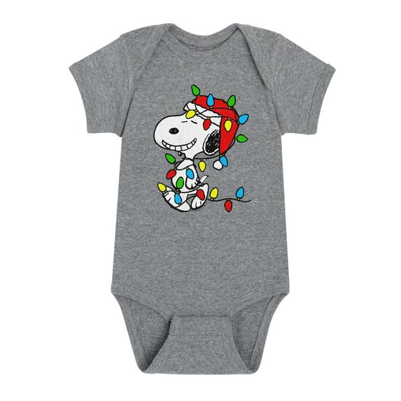 Peanuts - Holidays - Wrapped Up In Christmas Lights - Infant Baby One Piece